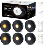 UNUSROOM Rechargeable Puck Lights 12 Pack